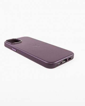 Husa Iphone 15 Plus din piele naturala Mov MagSafe - Img 4