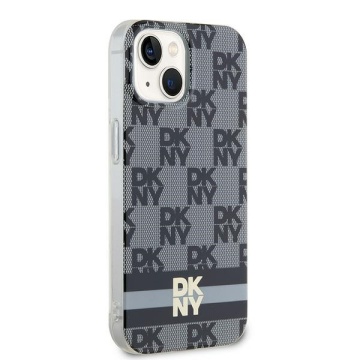 Husa iPhone 15 Plus - DKNY IML Checkered Mono Pattern & Printed Stripes MagSafe (DKHMP15MHCPTSK) - Black - Img 3