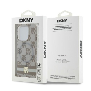 Husa iPhone 15 Pro - DKNY IML Checkered Mono Pattern & Printed Stripes MagSafe (DKHMP15LHCPTSE) - Beige - Img 6