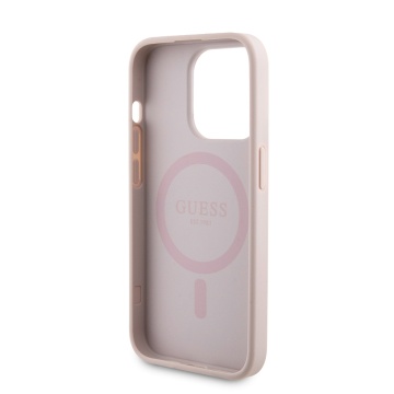 Husa iPhone 15 Pro Guess Hardcase Powerbank MagSafe GUBPM5P15L4GEMGP- Roz - Img 3