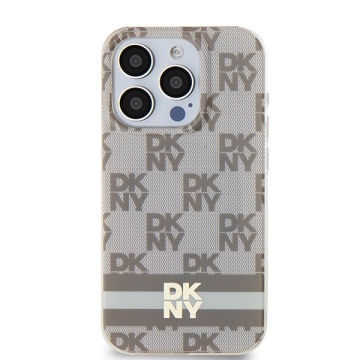 Husa iPhone 15 Pro Max - DKNY IML Checkered Mono Pattern & Printed Stripes MagSafe (DKHMP15XHCPTSE) - Beige - Img 4