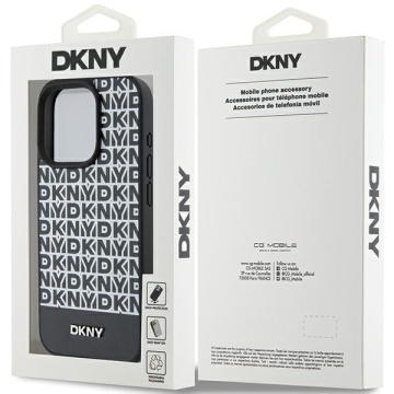 Husa iPhone 15 Pro Max - DKNY Leather Printed Pattern Metal Logo MagSafe (DKHMP15XPSOSPK) - Black - Img 6