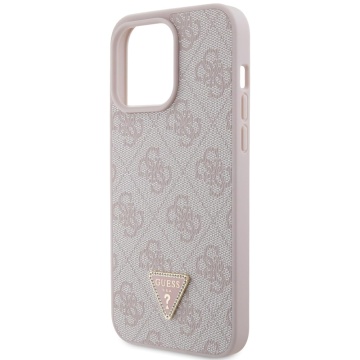 Husa iPhone 15 Pro Max Guess Leather 4G Triangle Strass GUHCP15XP4TDPP - Roz - Img 5