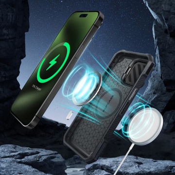 Husa iPhone 15 Pro Max Supcase Unicorn Beetle XT MagSafe - Verde Circuit - Img 5