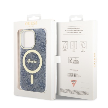 Husa iPhone 15 Pro originala Guess IML 4G MagSafe GUHMP15LH4STB- Albastru - Img 2