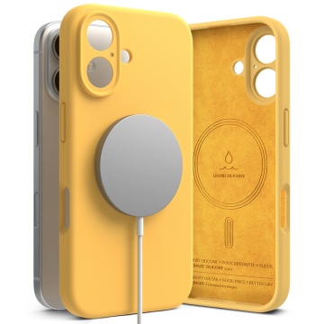 Husa iPhone 16 Plus Ringke Silicone Magnetic MagSafe - Galben - Img 5
