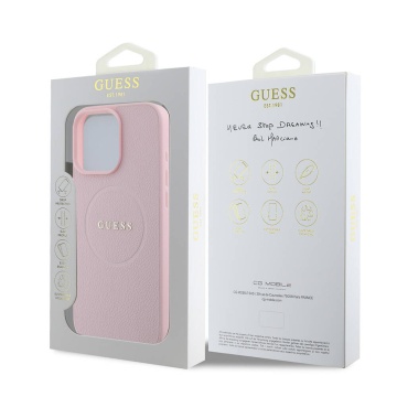 Husa iPhone 16 Pro Guess Grained Gold Ring MagSafe - Roz - Img 7