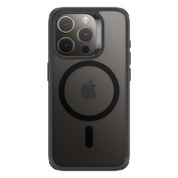 Husa MagSafe Classic Hybrid HaloLock - iPhone 15 Pro Max - Clear Frosted Black - Img 4