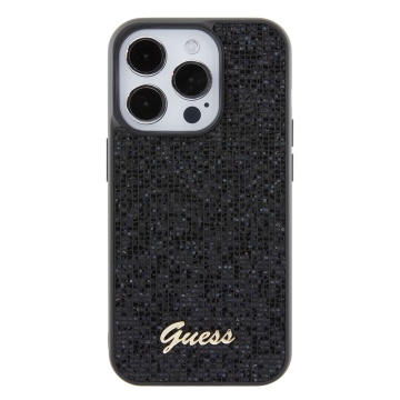 Husa originala Guess iPhone 15 Pro Disco Metal Scrip GUHCP15LPMSDGSK - Negru - Img 2