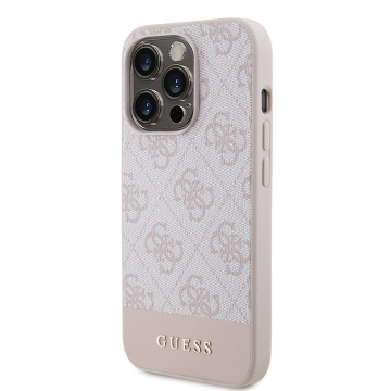 Husa originala Guess iPhone 15 Pro Hardcase 4G Stripe Collection GUHCP15LG4GLPI- Roz - Img 5