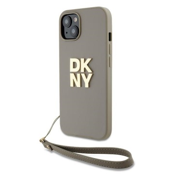 Husa pentru iPhone 15 - DKNY Hardcase Wrist Strap Stock Logo (DKHCP15SPBSWSE) - Beige - Img 2
