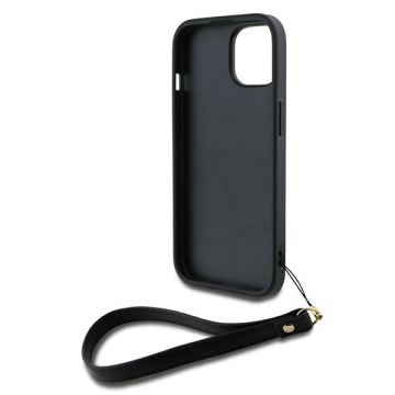 Husa pentru iPhone 15 Plus - DKNY Hardcase Wrist Strap Stock Logo (DKHCP15MPBSWSK) - Black - Img 4