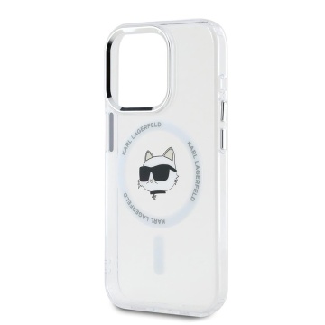 Husa pentru iPhone 15 Pro Max - Karl Lagerfeld IML MagSafe (KLHMP15XHLSCHH) - White Metal Choupette`s Head - Img 4