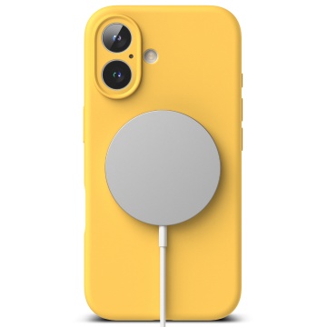 Husa pentru iPhone 16 - Ringke Silicone Magnetic MagSafe - Yellow - Img 3