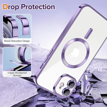 Husa premium iPhone 12 Techsuit Luxury Crystal MagSafe - Violet - Img 5