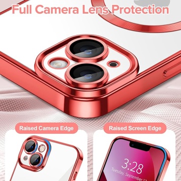 Husa premium iPhone 13 Techsuit Luxury Crystal MagSafe - Rosu - Img 5