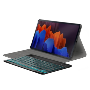 Husa Samsung Galaxy Tab S7 Plus 12.4 T970/T976 cu tastatura magnetica wireless RGB Techsuit CozyTab - Negru - Img 6