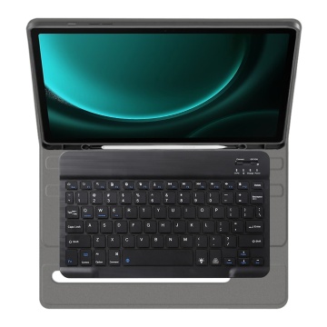 Husa Samsung Galaxy Tab S9 FE Plus cu tastatura magnetica wireless RGB/pencil holder Techsuit CozyTab - Negru - Img 5