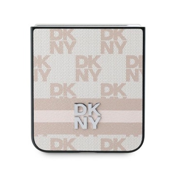 Husa Samsung Galaxy Z Flip6 - DKNY Leather Chequered Pattern Printed Stripes (DKHCZF6PCPTSSP) - Pink - Img 4