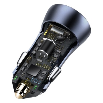 Încărcător auto Golden Pro (TZCCJD-B0G) - USB-A, USB-C, 40W cu cablu tip C la Lightning Baseus- Gri - Img 6
