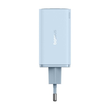 Incarcator de perete Baseus GaN (P10162701313-00) - 2x USB, 2x Type-C, 65W + tip C la Tip-C - albastru - Img 1