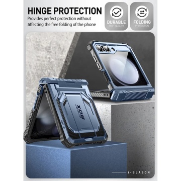 [Pachet 360°] Husa + folie Samsung Galaxy Z Flip6 I-Blason Armorbox - Albastru - Img 5