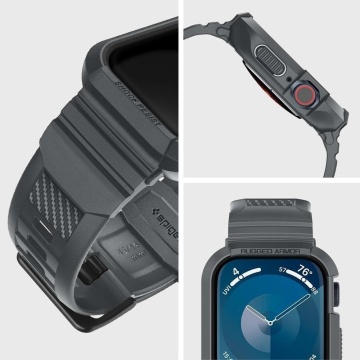 [Pachet husa + curea] Apple Watch 4 / 5 / 6 / SE / SE 2 / 7 / 8 / 9 (44mm/45mm) Spigen Rugged Armor Pro - Img 6