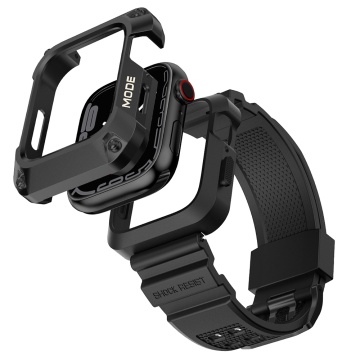 [Pachet] Husa + curea Apple Watch 7 / 8 / 9 (45mm) Lito Metal RuggedArmor, LS002 - Negru - Img 4