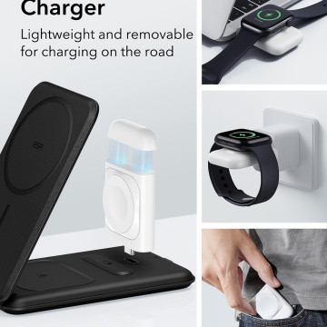 Statie incarcare 3in1 Apple MFi Watch, AirPods, iPhone wireless ESR, Alb - Img 5
