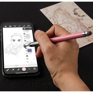 Stylus Pen Techsuit, Universal, Android, iOS, Aluminiu, JC03 - Roz - Img 7
