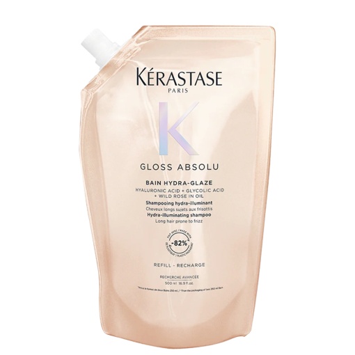 Gloss Absolu Bain Hydra-Glaze Shampoo Refill Пълнител за гланциращ шампоан за дълга и непокорна коса 500 мл + ПОДАРЪК