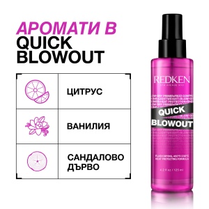 Redken Quick Blowout - спрей за термозащита и по-бързо изсушаване на косата - Img 2