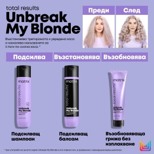 Matrix Total Results Unbreak My Blonde Shampoo - подсилващ шампоан за изсветлена коса - Img 6