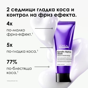 Keratin Alpha Sleek Терапия за коса с изглаждащ ефект 200мл. - Img 2