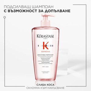Genesis Bain Hydra Fortifiant Shampoo Шампоан за фина коса склонна към косопад 500 мл + ПОДАРЪК - Img 2