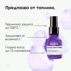 Keratin Alpha Sleek Изглаждащ серум за коса за блясък 50мл. - Img 2