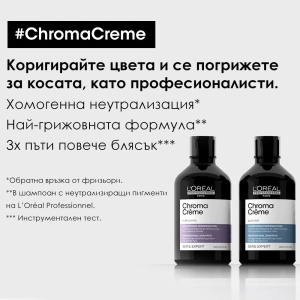 L'Oréal Chroma Crème Purple - неутрализиращ шампоан за руса и платинено руса коса - Img 6