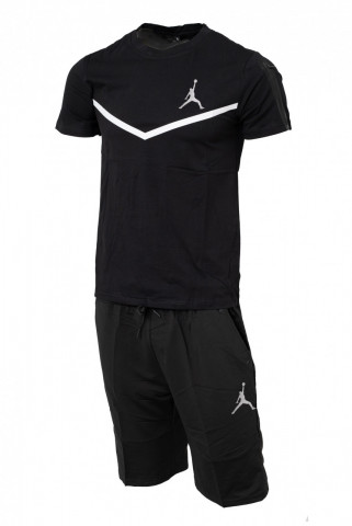 Compleu barbati tricou + pantaloni scurti, negru TM119 - Img 3
