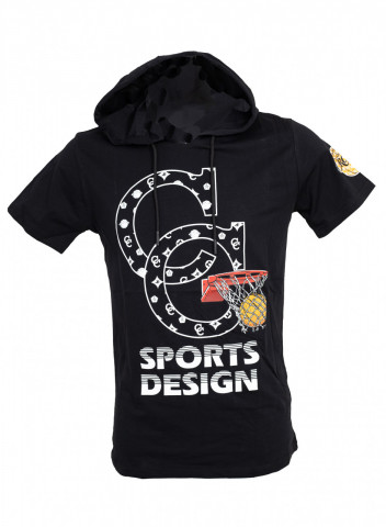 Tricou cu gluga barbati negru N104