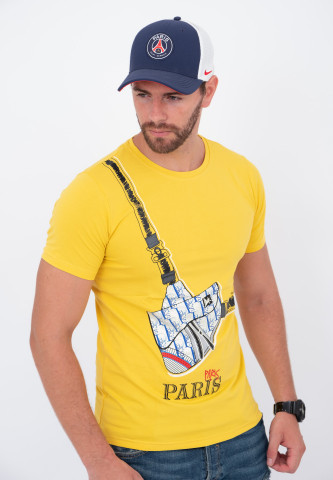 Tricou imprimeu Paris galben N62