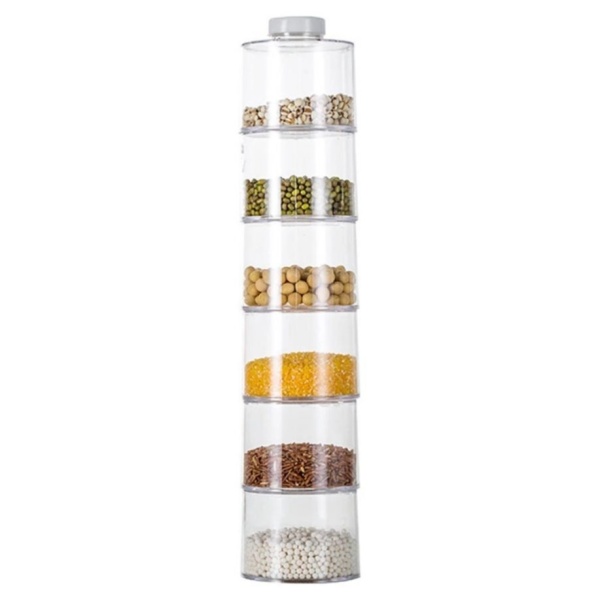 Carusel condimente cu 6 recipiente transparente,Spice Tower