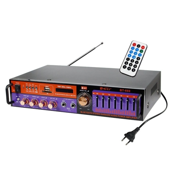 Amplificator profesional tip statie Teli BT-669 cu Bluetooth si putere 2 x 50 Watt