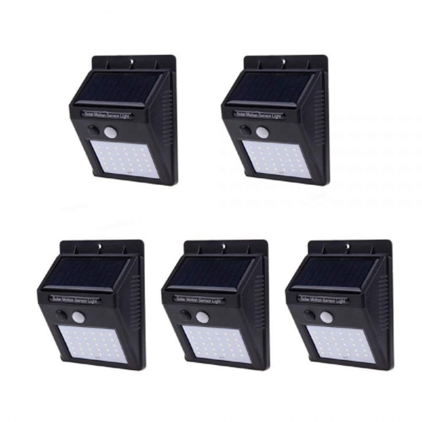 Set 5 lampi solare cu 30 LED-uri SMD,senzor de miscare si senzor de lumina