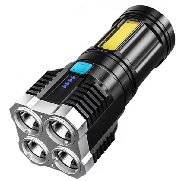 Lanterna de mana reincarcabila L-S03 QUAKE-COB, 1 Led lateral + 4 LED-uri Frontale