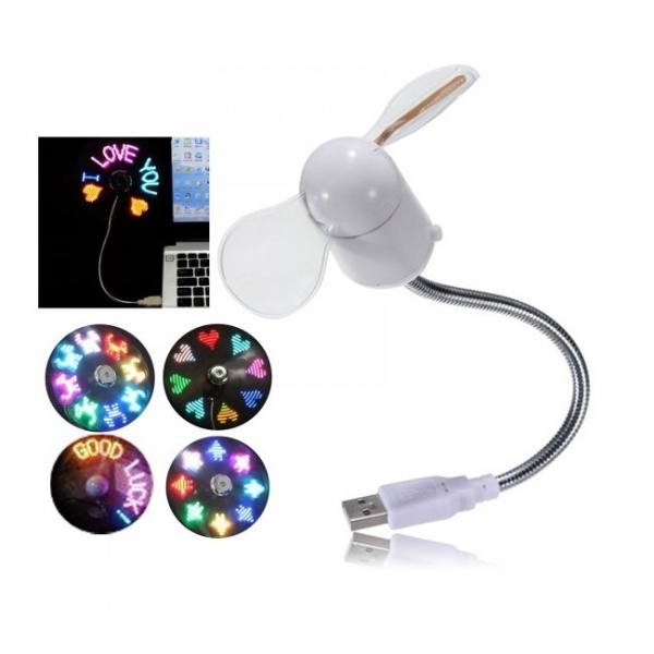 Ventilator prin USB cu brat flexibil si diverse mesaje luminoase
