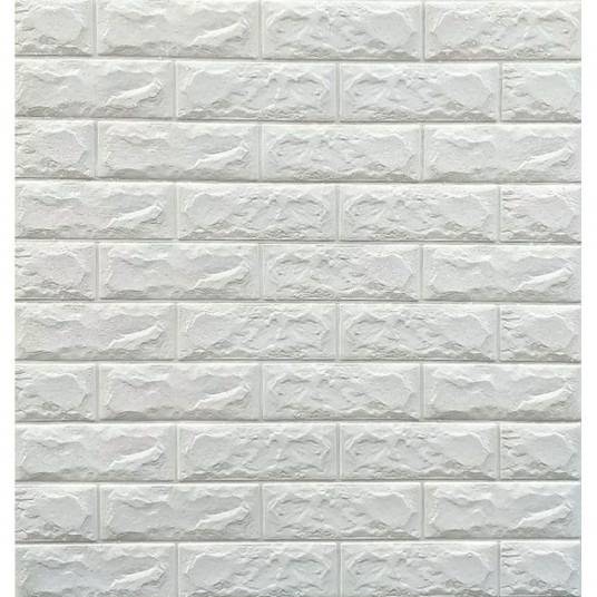 Tapet autoadeziv 3D Alb design perete modern caramida in relief pentru interior