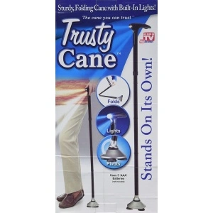 Baston telescopic de sprijin pliabil Trusty Cane cu lanterna si pivoti stabilizatori - Img 3