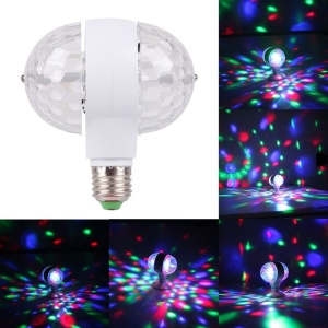 Bec rotativ dublu multicolor cu proiectie lumini disco 6 Watt - Img 4