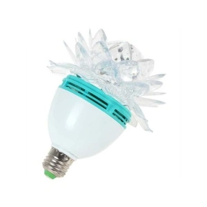 Bec rotativ multicolor de tip Floare de Lotus, disco Led-uri RGB