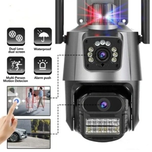 Camera supraveghere dubla cu senzor de miscare si alarma, aplicatie V380 Pro - Img 3
